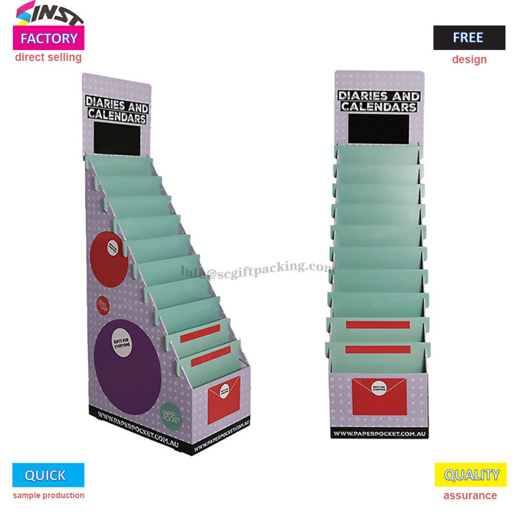 Color pen cardboard display rack